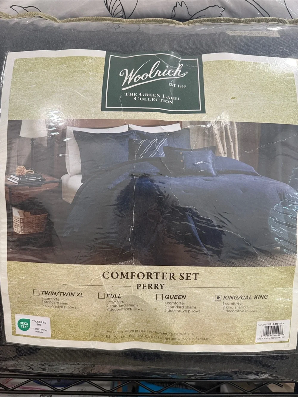 Woolrich Perry Comforter Set in Navy Blue